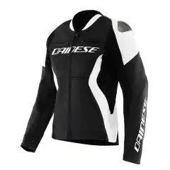 DAINESE RACING 5 LEATHER JACKET WMN, BLACK/WHITE