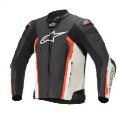 Alpinestars Missile v2 er en avansert racingorientert skinnjakke utviklet for f&oslash;rere som stiller strenge krav til ytelse, beskyttelse og komfort. Med fullnarvet storfeskinn, eksterne beskyttelseselementer og Tech-Air&reg; kompatibilitet er dette et valg for b&aring;de bane- og landeveiskj&oslash;ring.
