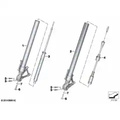 Originalt venstre glider&oslash;r for BMW R1200RS og R1250RS med dynamisk ESA. Sikrer presis styring, jevn fj&aelig;ring og langvarig kvalitet med perfekt passform.