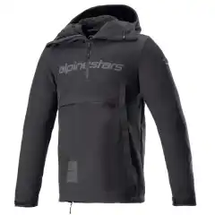 Alpinestars Sherpa Hoodie MC-jakke Herre – Vindtett Urban Softshell med CE-beskyttelse (Svart)